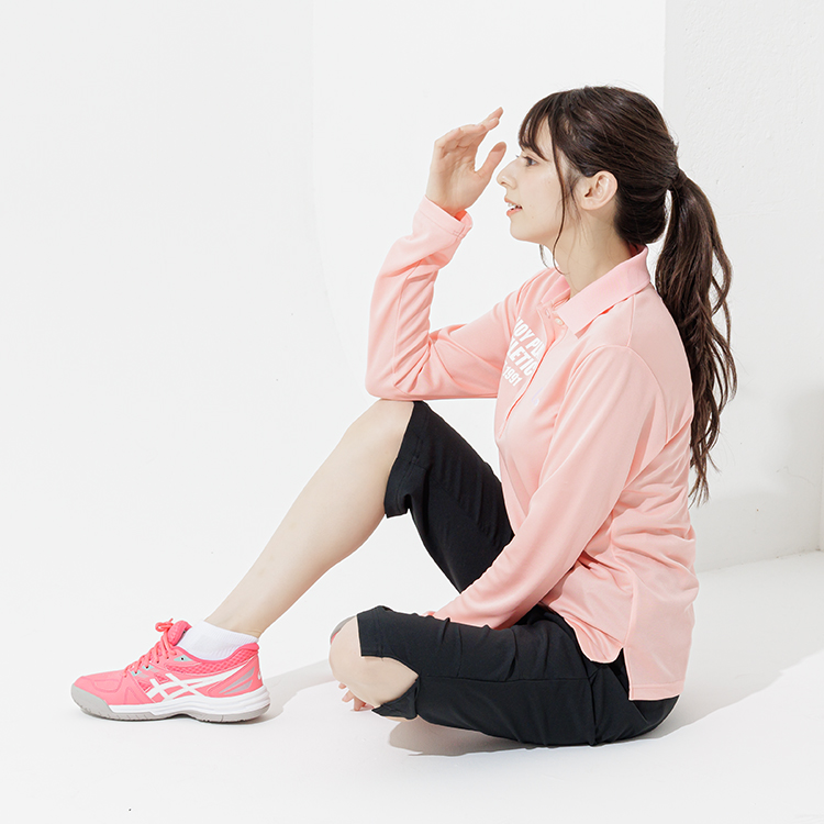 ピンク 長袖 スポーツウェア XL Ladies 長袖ポロシャツ XLP492 | ルーセント(LUCENT)